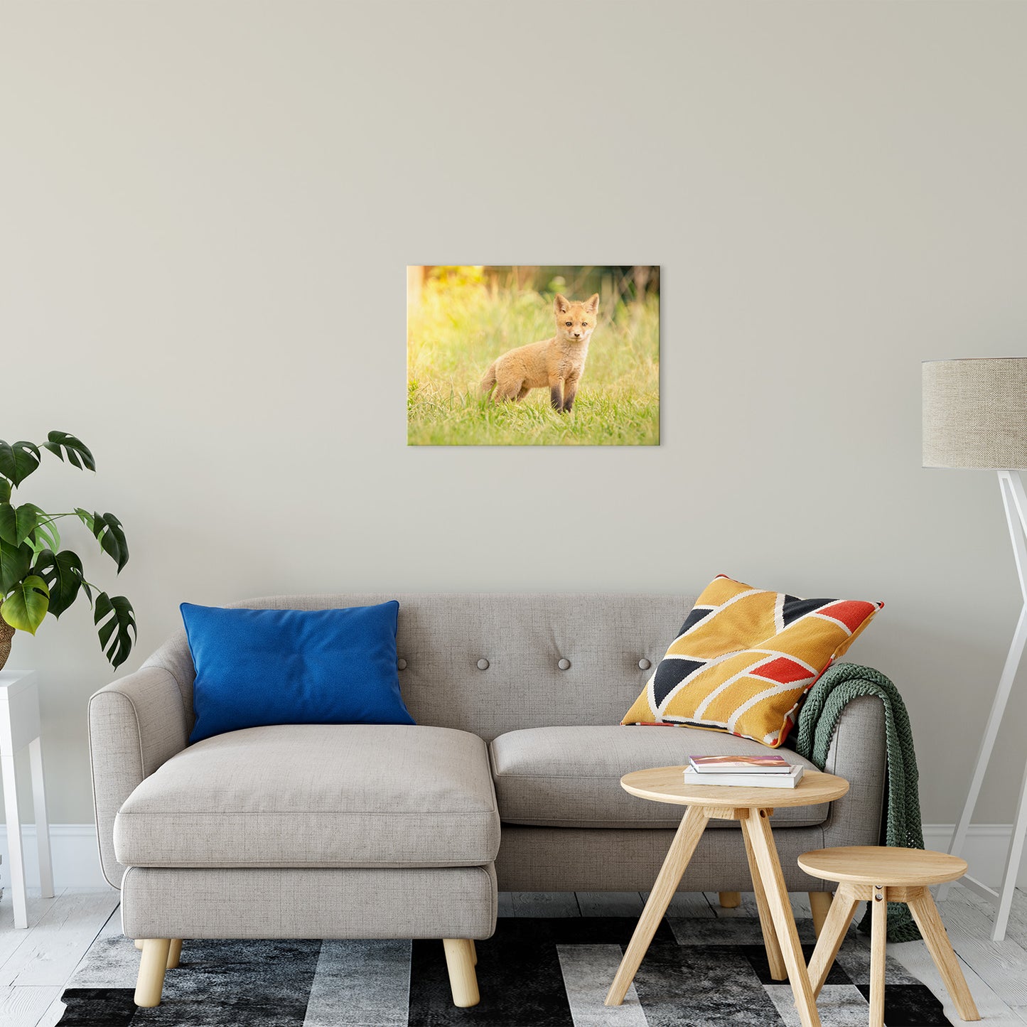 Baby Red Fox in the Sun Animal / Wildlife Photograph Fine Art Canvas & Unframed Wall Art Prints 20" x 24" / Canvas Fine Art - PIPAFINEART