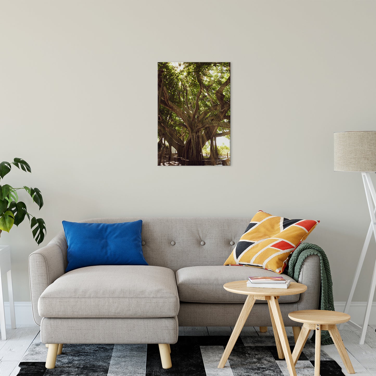Botanical Canvas: Banyan Tree With Glory Rays of Sunlight Botanical Photo Fine Art Canvas Wall Art Prints 20" x 30" / Fine Art Canvas - PIPAFINEART