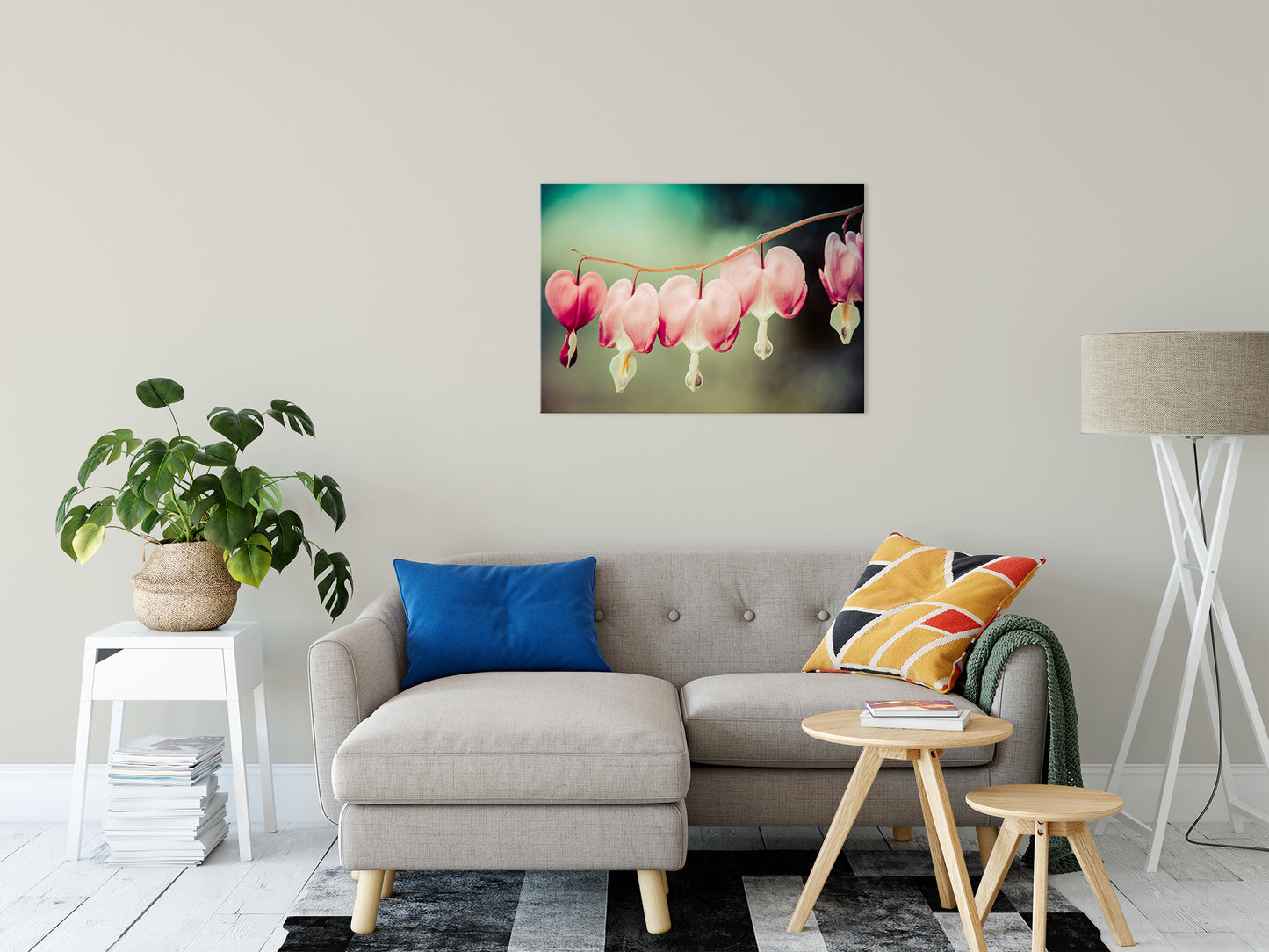 Panel Wall Art: Be Still My Bleeding Heart Colorized Nature / Floral Photo Fine Art Canvas Wall Art Prints 24" x 36" - PIPAFINEART