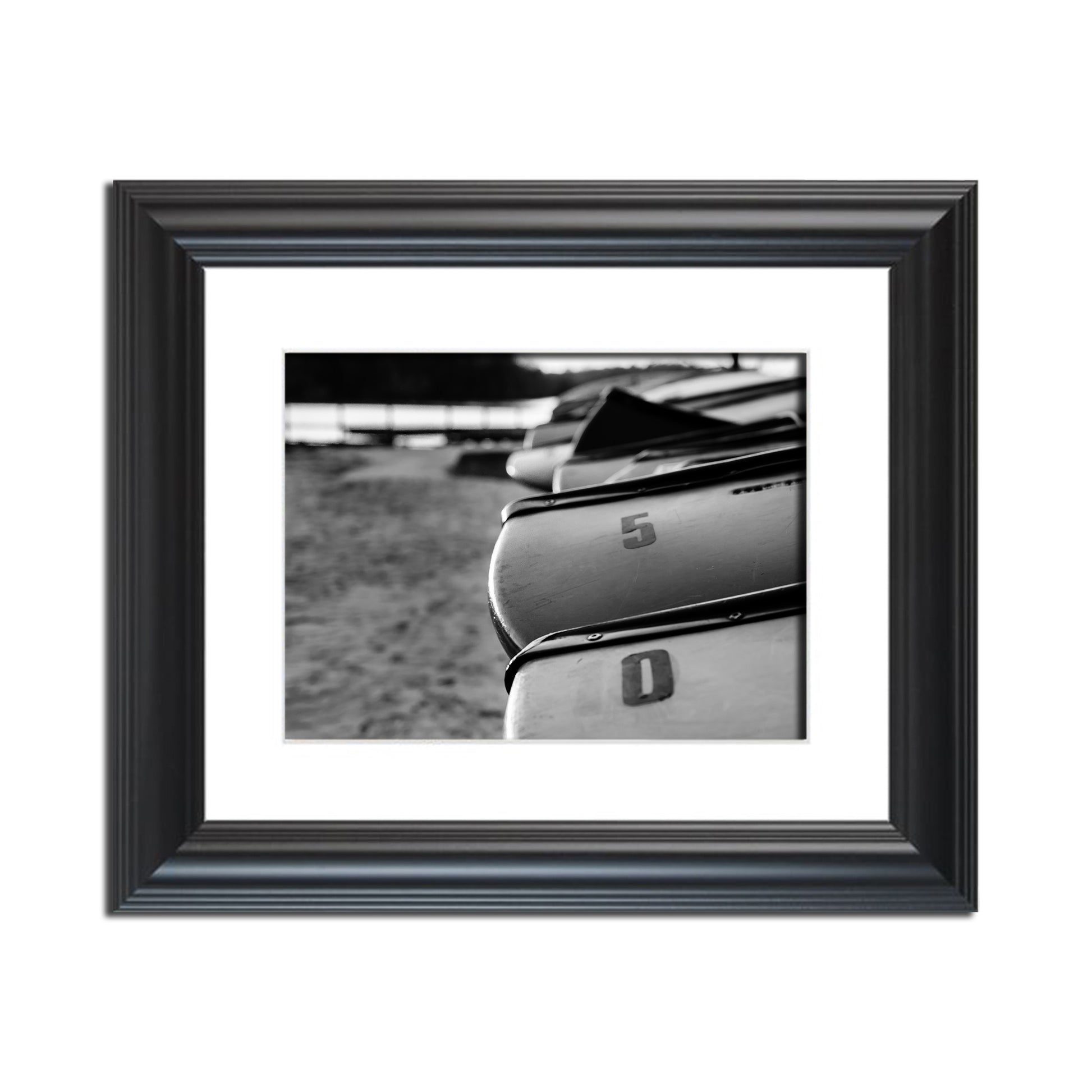Beached Canoes Black and White Abstract Photo Fine Art Canvas & Unframed Wall Art Prints  - PIPAFINEART