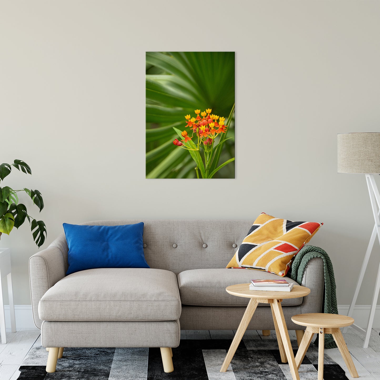 Bloodflowers & Palm Color Floral Nature Photo Fine Art Canvas Wall Art Prints 24" x 36" - PIPAFINEART