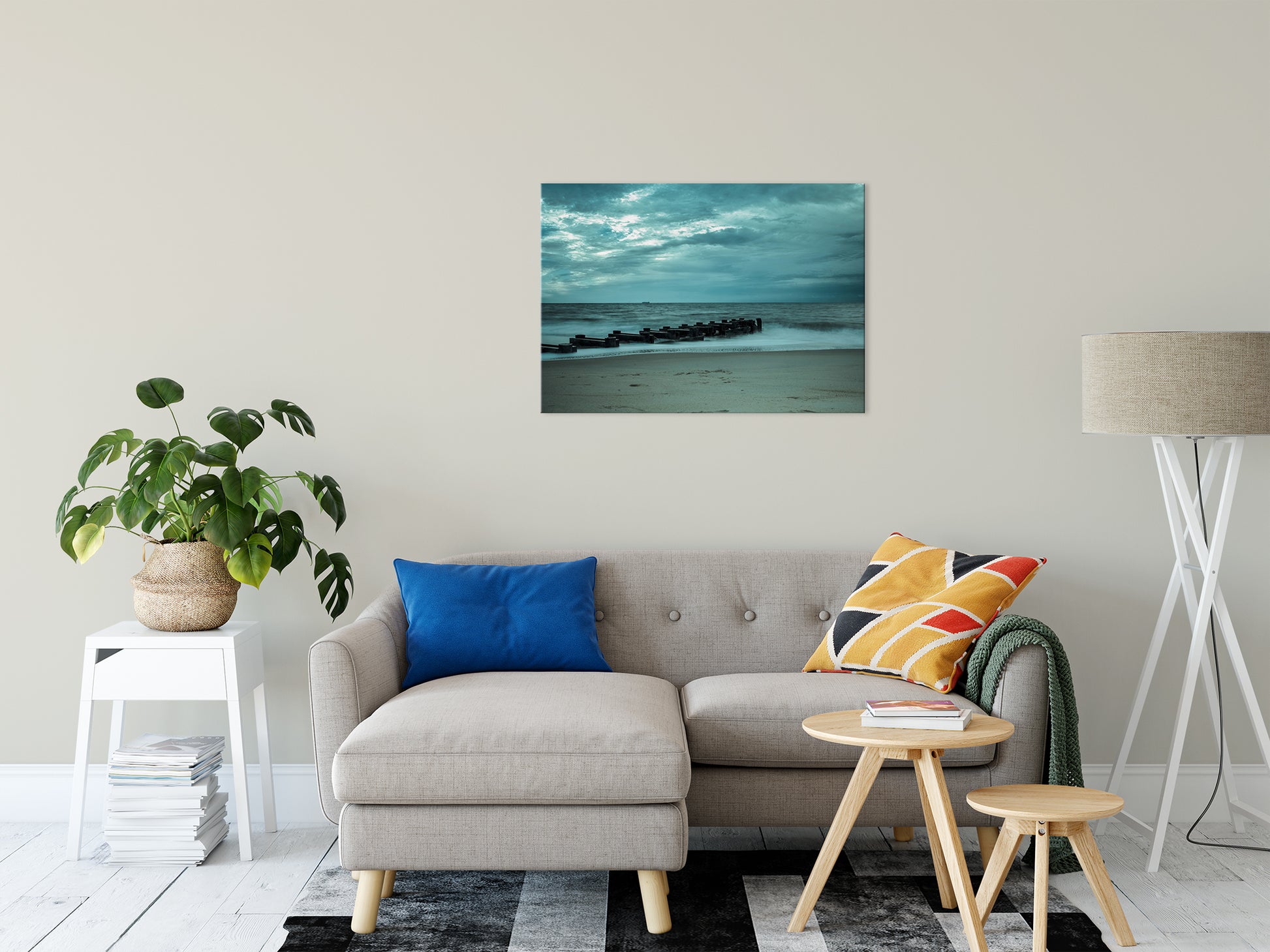 Blue Morning at Rehoboth Coastal Landscape Photo Fine Art Canvas Wall Art Prints 24" x 36" - PIPAFINEART