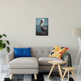 Bob The Pelican 2 Colorized Wildlife Photograph Fine Art Canvas & Unframed Wall Art Prints 16" x 20" / Canvas Fine Art - PIPAFINEART