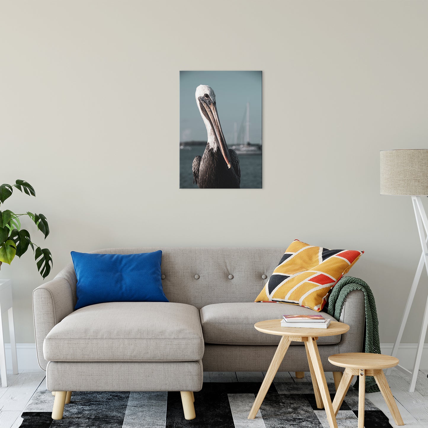 Bob The Pelican 3R Colorized Wildlife Photograph Fine Art Canvas & Unframed Wall Art Prints 20" x 30" / Canvas Fine Art - PIPAFINEART