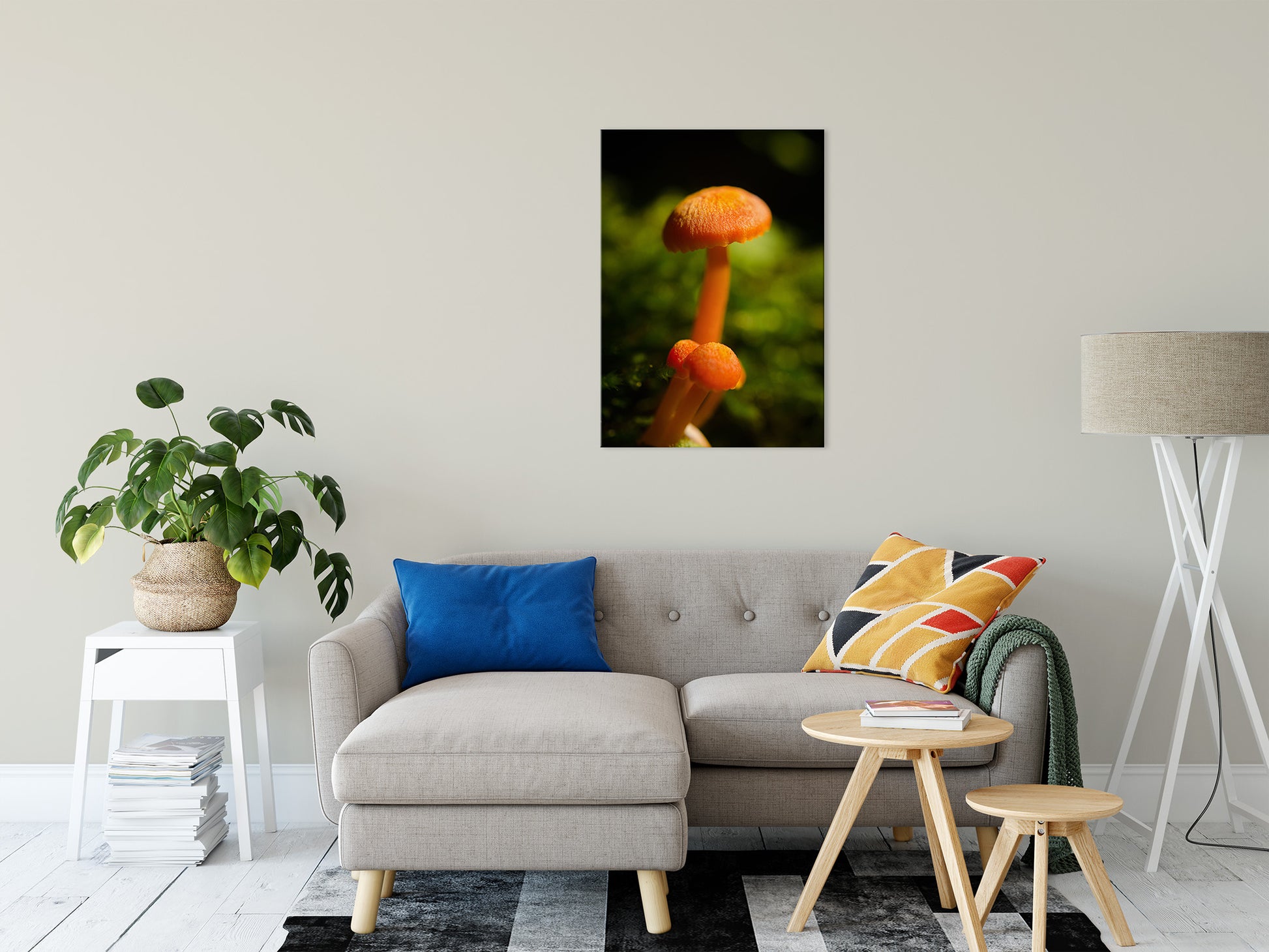 Button Top Mushrooms Nature / Botanical Photo Fine Art Canvas Wall Art Prints 24" x 36" - PIPAFINEART