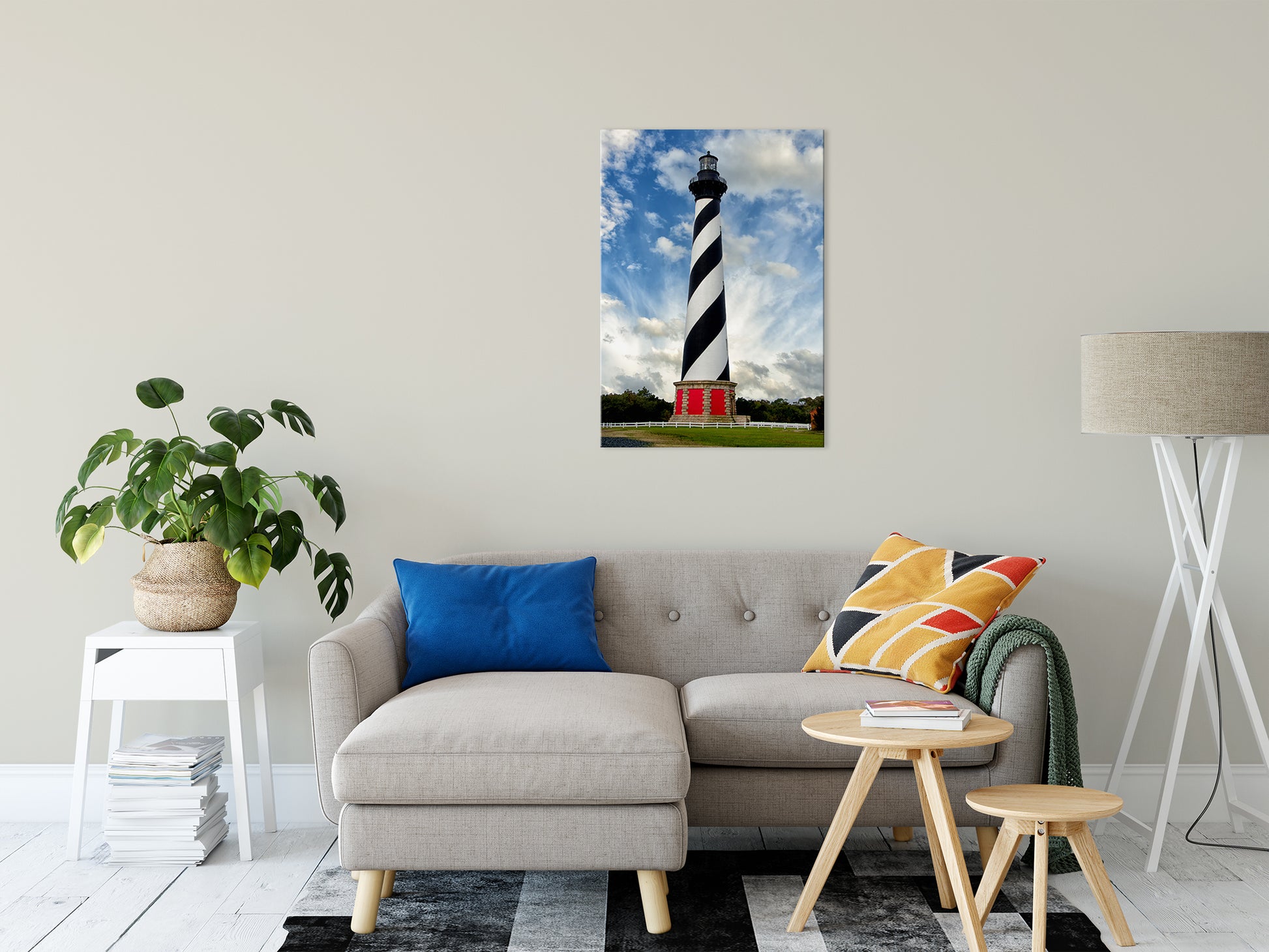 Cape Hatteras Lighthouse Landscape Photo Fine Art Canvas Wall Art Prints 24" x 36" - PIPAFINEART