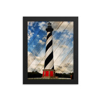 Best framed prints: Cape Hatteras Lighthouse Landscape Photo Faux Wood Photo Paper Wall Art  - PIPAFINEART