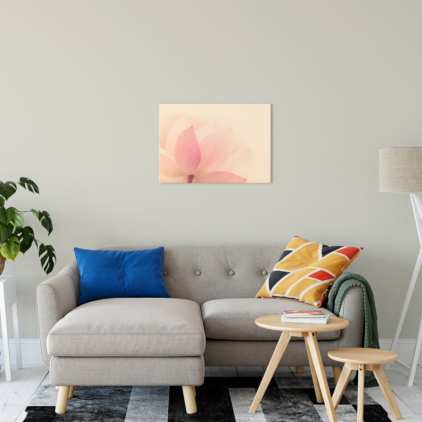 Tranquil Close-up Pink Lotus Petal Fine Art Canvas Print 20" x 30" - PIPAFINEART