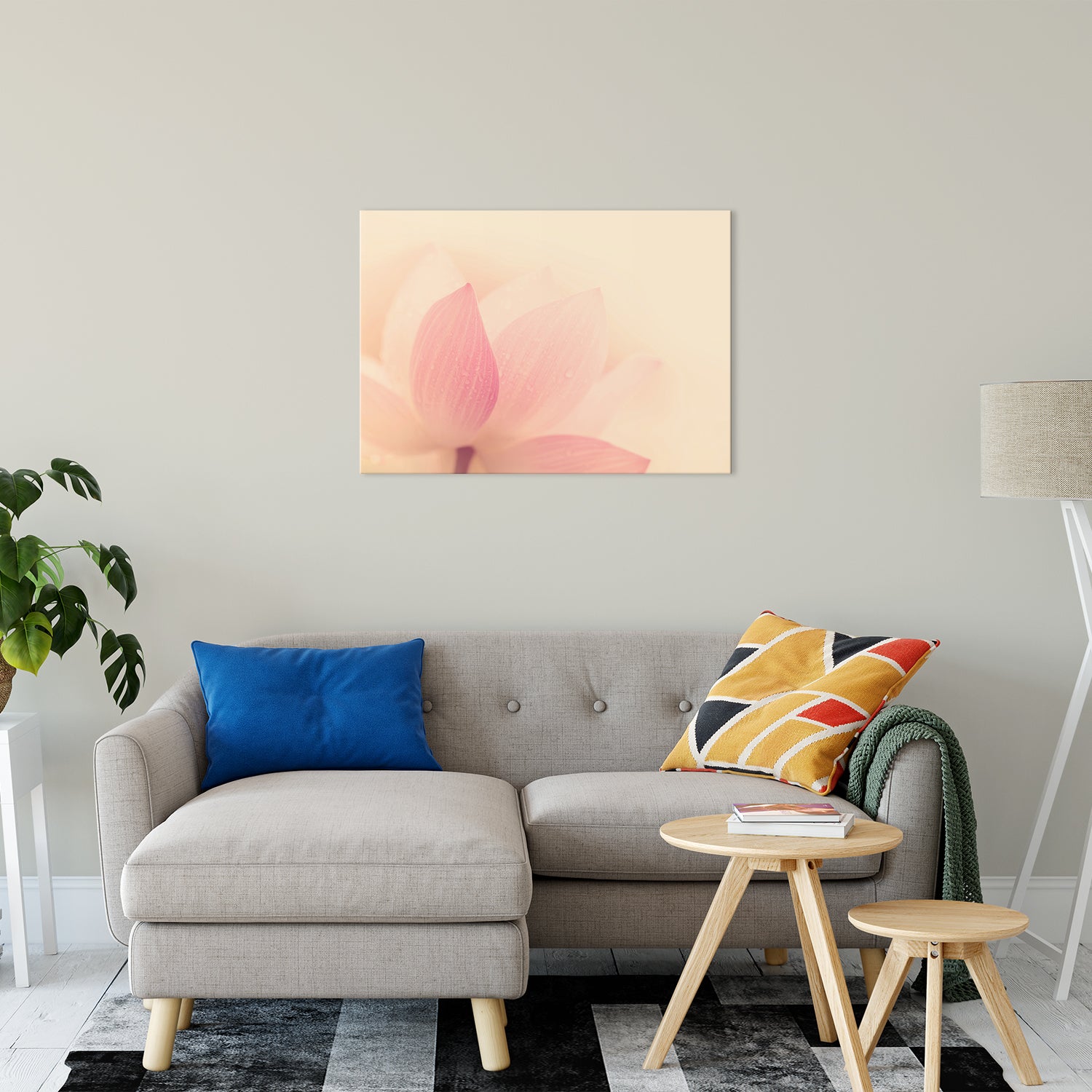 Tranquil Close-up Pink Lotus Petal Fine Art Canvas Print 24" x 36" - PIPAFINEART