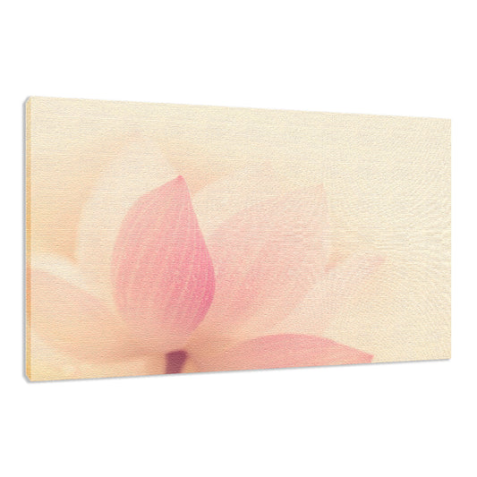 Tranquil Close-up Pink Lotus Petal Fine Art Canvas Print  - PIPAFINEART