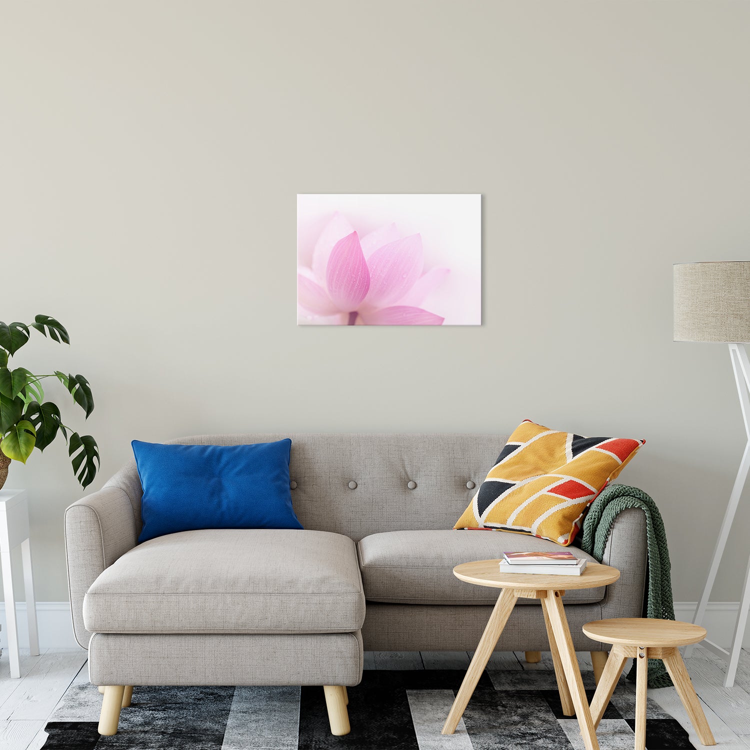 Peaceful Close-up Pink Lotus Petal Fine Art Canvas Print 20" x 24" - PIPAFINEART