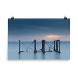 Cloudy Sunrise at Port Mahon Lighthouse Landscape Photo Loose Wall Art Prints - PIPAFINEART