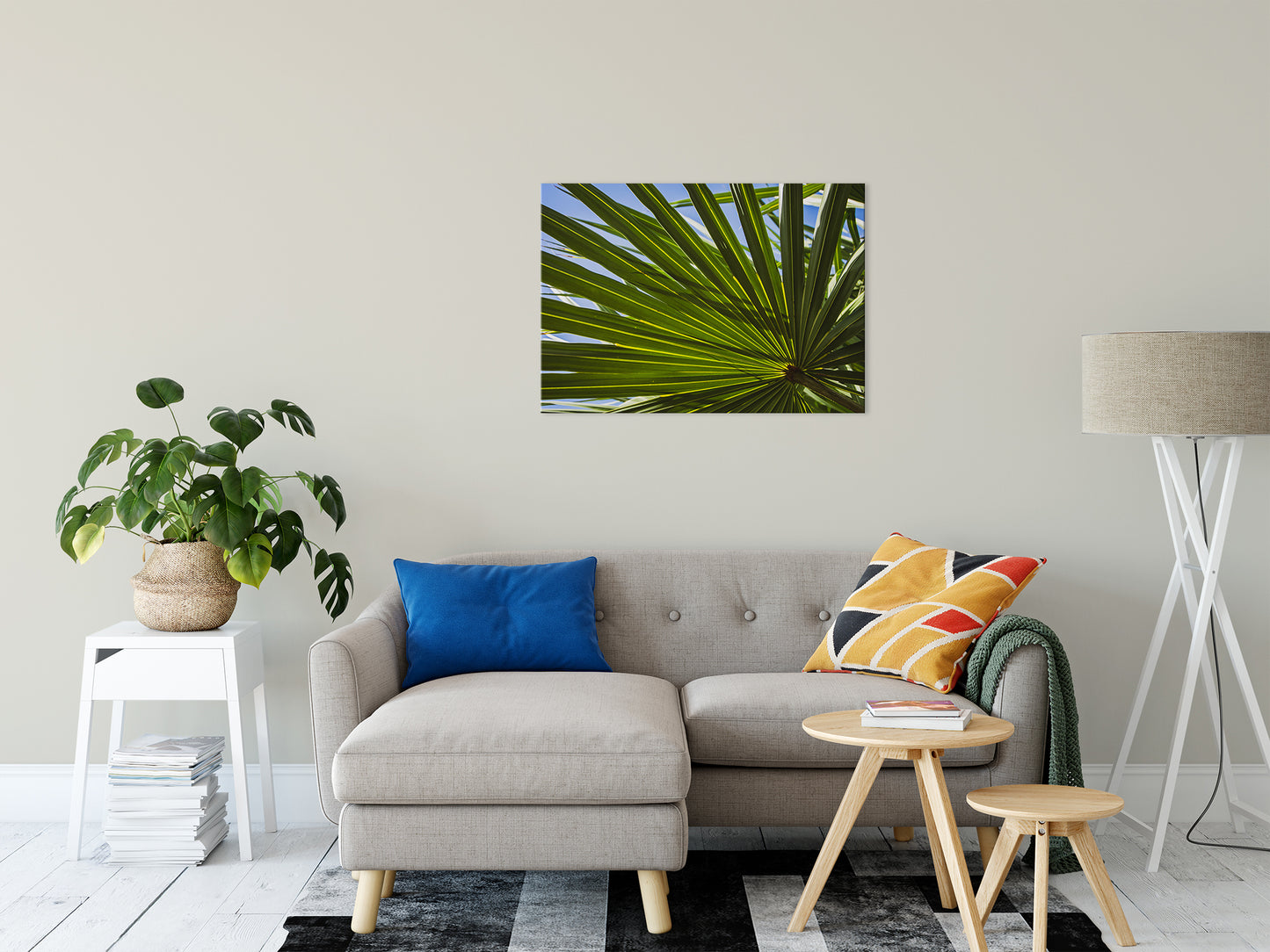 Colorized Wide Palm Leaves Nature / Botanical Photo Fine Art Canvas Wall Art Prints 24" x 36" - PIPAFINEART