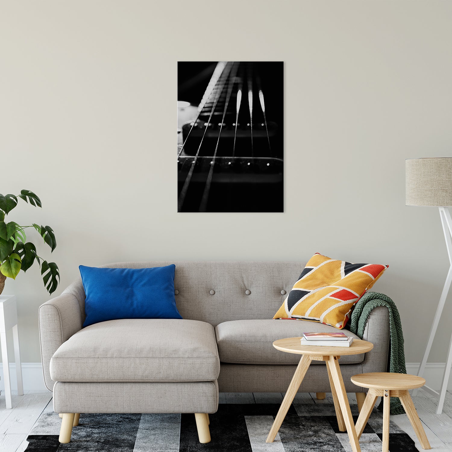 Guitar Cords Low Key Black and White Abstract Photo Fine Art Canvas & Unframed Wall Art Prints 24" x 36" / Fine Art Canvas - PIPAFINEART