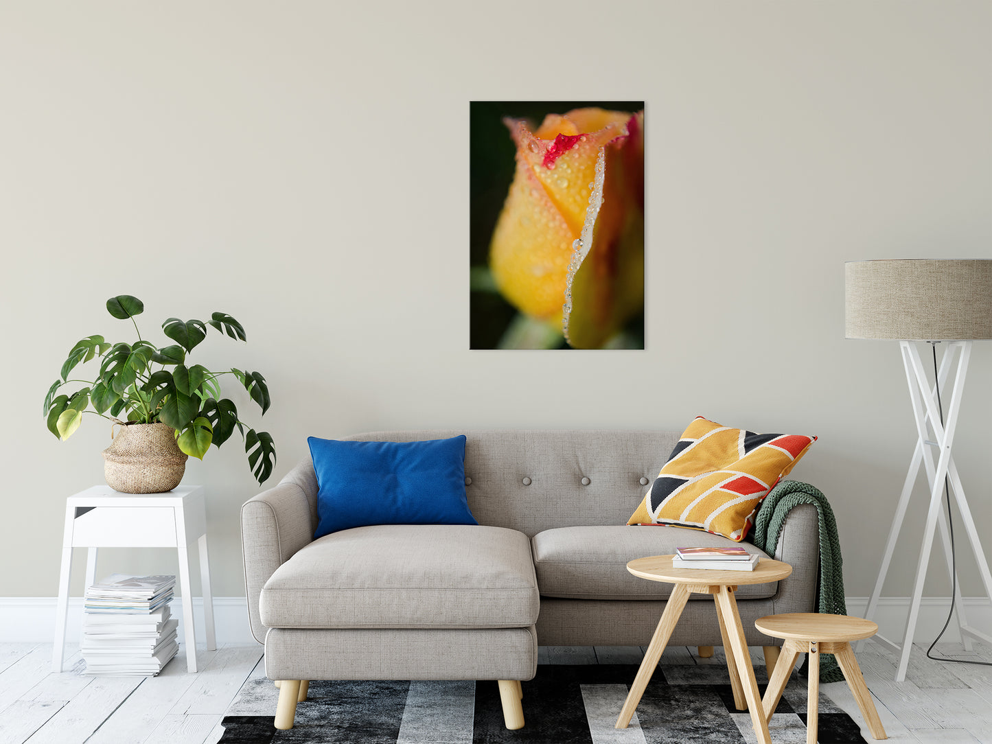 Dew on Yellow Rose Nature / Floral Photo Fine Art Canvas Wall Art Prints 24" x 36" - PIPAFINEART