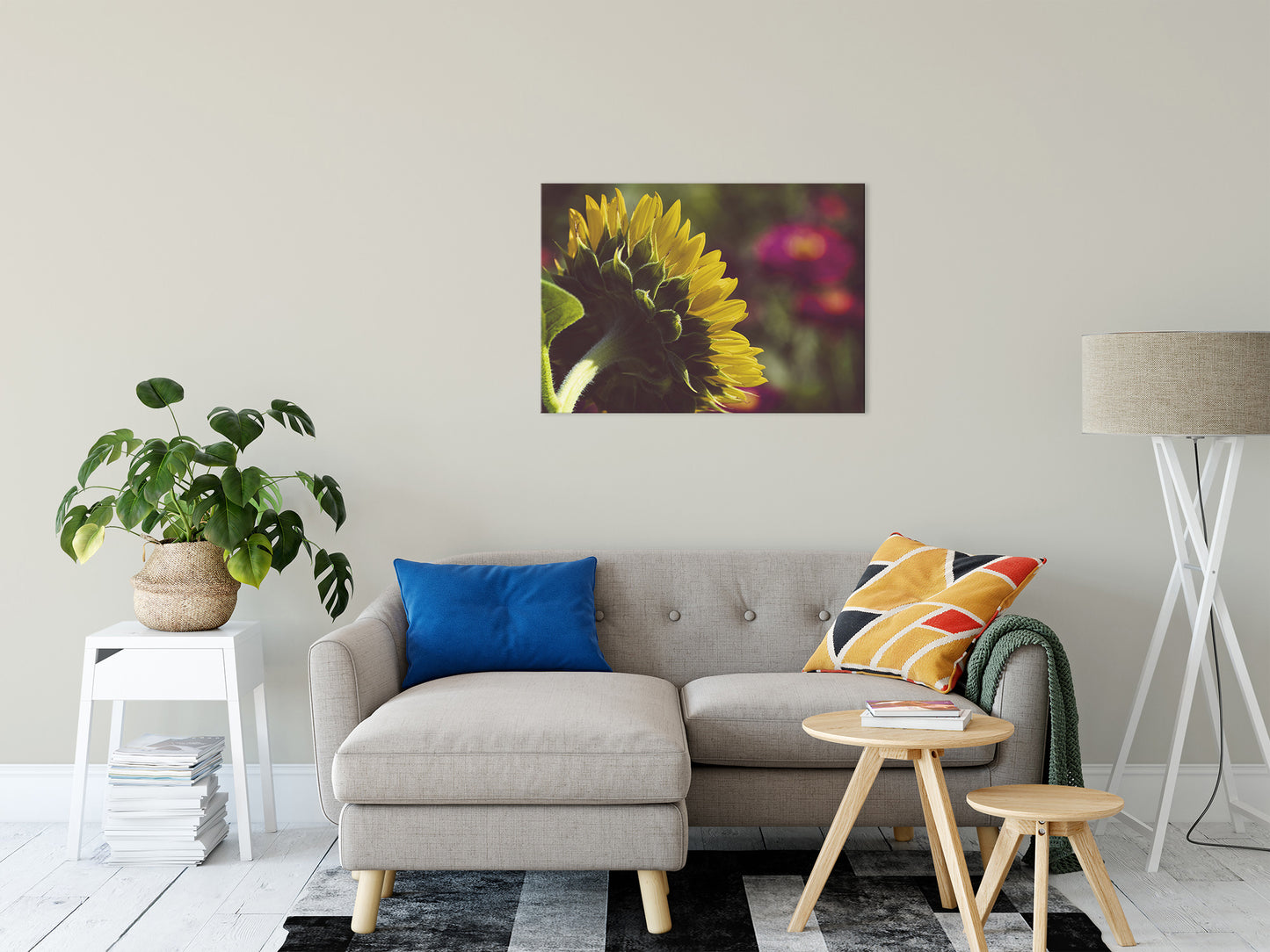Dramatic Backside of Sunflower Grain Nature / Floral Photo Fine Art Canvas Wall Art Prints 24" x 36" - PIPAFINEART