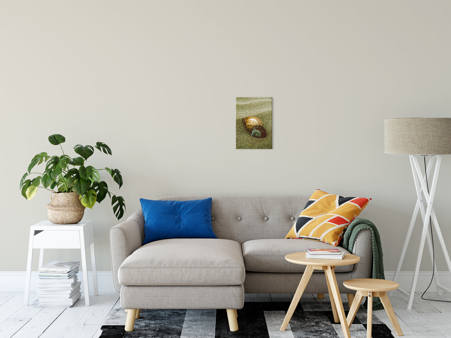Dreamy Beach Sea Shells Colorized Coastal Nature Photo Fine Art Canvas Wall Art Prints 11" x 14" - PIPAFINEART