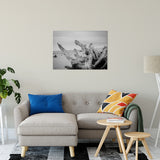 Coastal Wall Accents: Driftwood on Boneyard Beach Florida 4 Black and White Coastal Nature Photo Fine Art Canvas Wall Art Print
