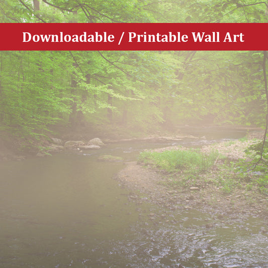 Early Morning Fog on the River Landscape Photo DIY Wall Decor Instant Download Print - Printable  - PIPAFINEART
