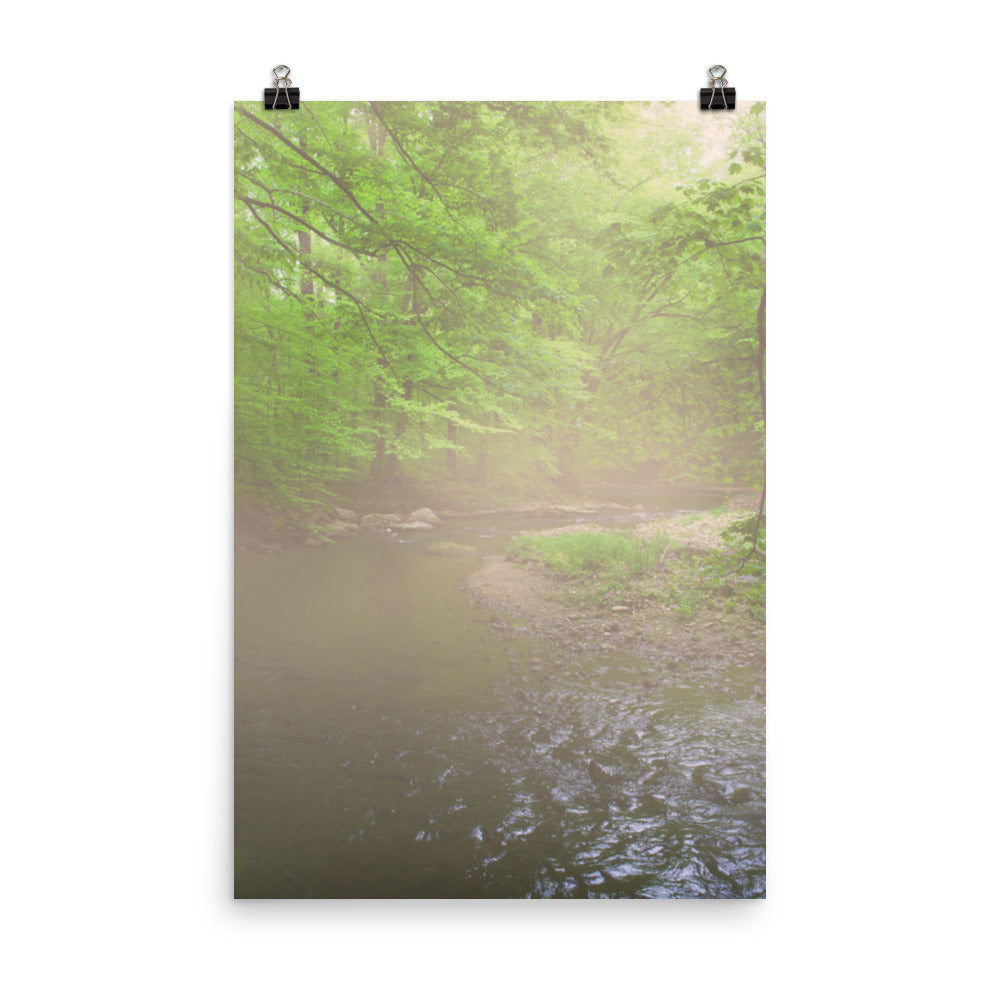 Early Morning Fog on the River Landscape Photo Loose Wall Art Print - PIPAFINEART