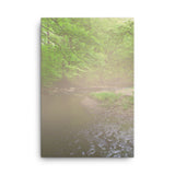Early Morning Fog on the River Rural Landscape Canvas Wall Art Prints