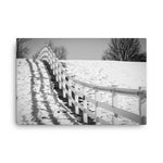Endless Fences Black and White Rural Landscape Canvas Wall Art Prints