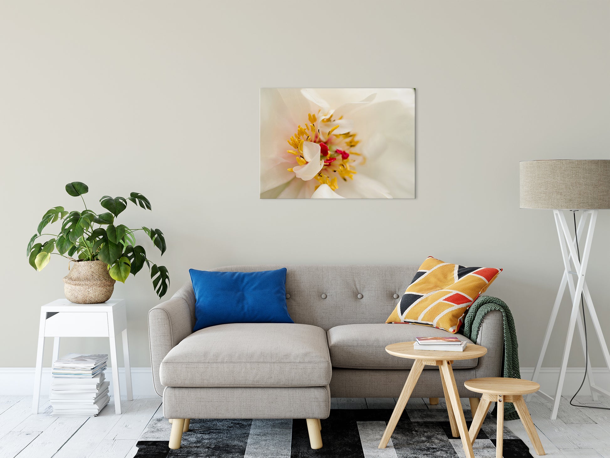 Eye of Peony Nature / Floral Photo Fine Art Canvas Wall Art Prints 24" x 36" - PIPAFINEART