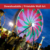 Ferris Wheel 1 Urban Night Landscape Photo DIY Wall Decor Instant Download Print - Printable  - PIPAFINEART