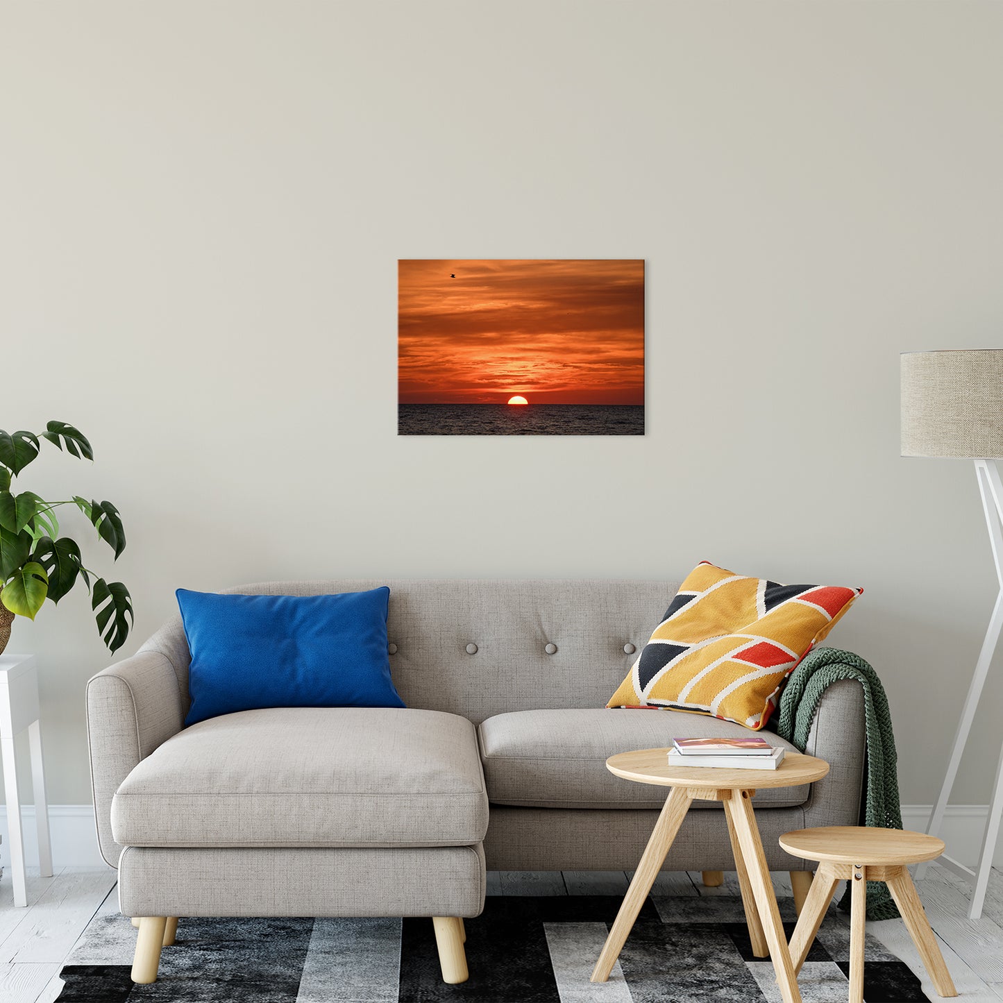 Fire in the Sky Coastal Sunset Landscape Fine Art Canvas Prints 20" x 24" - PIPAFINEART