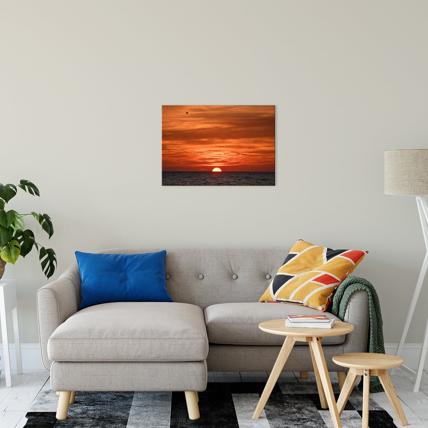 Fire in the Sky Coastal Sunset Landscape Fine Art Canvas Prints 20" x 30" - PIPAFINEART