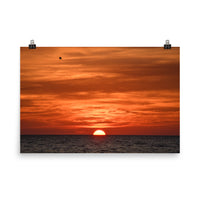 Fire in the Sky Coastal Sunset Landscape Photo Paper Poster - PIPAFINEART