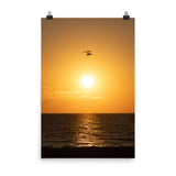 Flying High at Sunset Coastal Landscape Photo Paper Poster - PIPAFINEART
