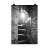 Country Chic Artwork: Fort Clinch Stairway Black and White Photo Loose Wall Art Print