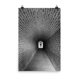 Farmhouse Rustic Wall Art: Fort Clinch Tunnel Black and White Photo Loose (Unframed) Wall Art Print
