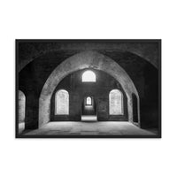 Industrial Wall Decor Ideas: Fort Clinch Bunker Room Black and White 2 Architecture Photo Framed Wall Art Print