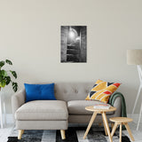 Black Industrial Wall Art: Fort Clinch Stairway Black and White Architecture Photo Fine Art Canvas Wall Art Print