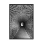Industrial Wall Art For Bathroom: Fort Clinch Tunnel Black and White Photo Framed Wall Art Print