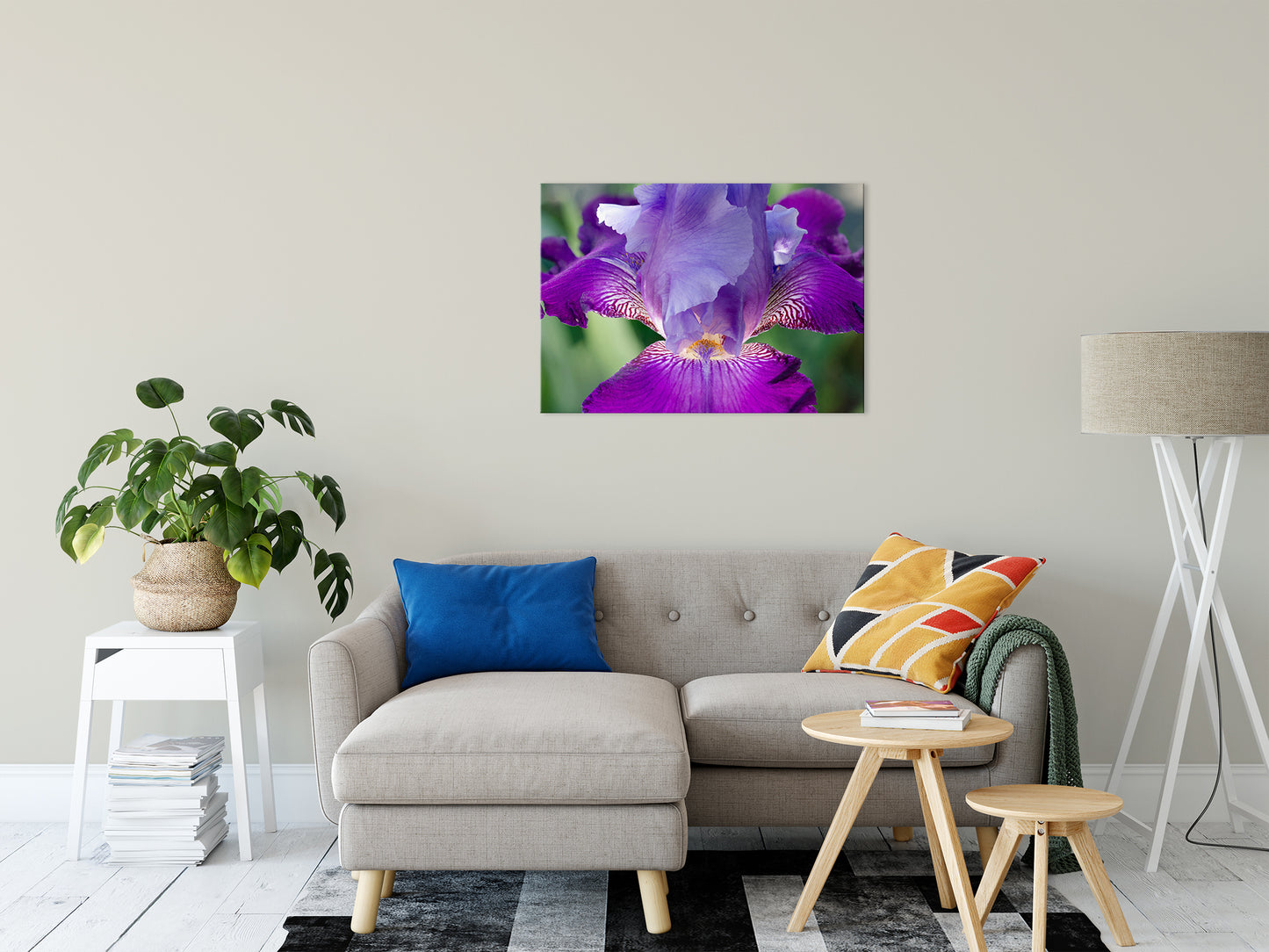 Large Wall Prints For Bedroom: Glowing Iris Nature / Floral Photo Fine Art Canvas Wall Art Prints 24" x 36" - PIPAFINEART