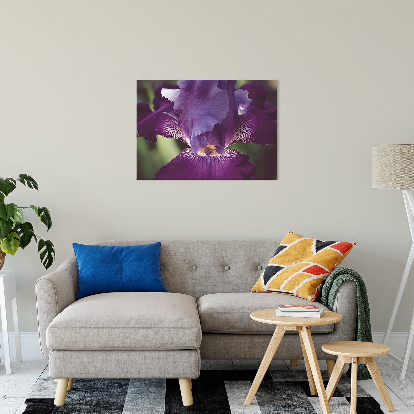 Glowing Iris Moody Midnight Floral Photo Fine Art Canvas Wall Art Prints 24" x 36" - PIPAFINEART