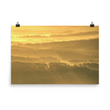 Golden Mist Valley - Hills & Mountain Range Landscape Photo Loose Wall Art Prints - PIPAFINEART
