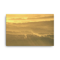 Golden Mist Valley - Hills & Mountain Range Rural Landscape Canvas Wall Art Prints