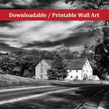 Greenbank Mill in Black and White Landscape Photo DIY Wall Decor Instant Download Print - Printable  - PIPAFINEART