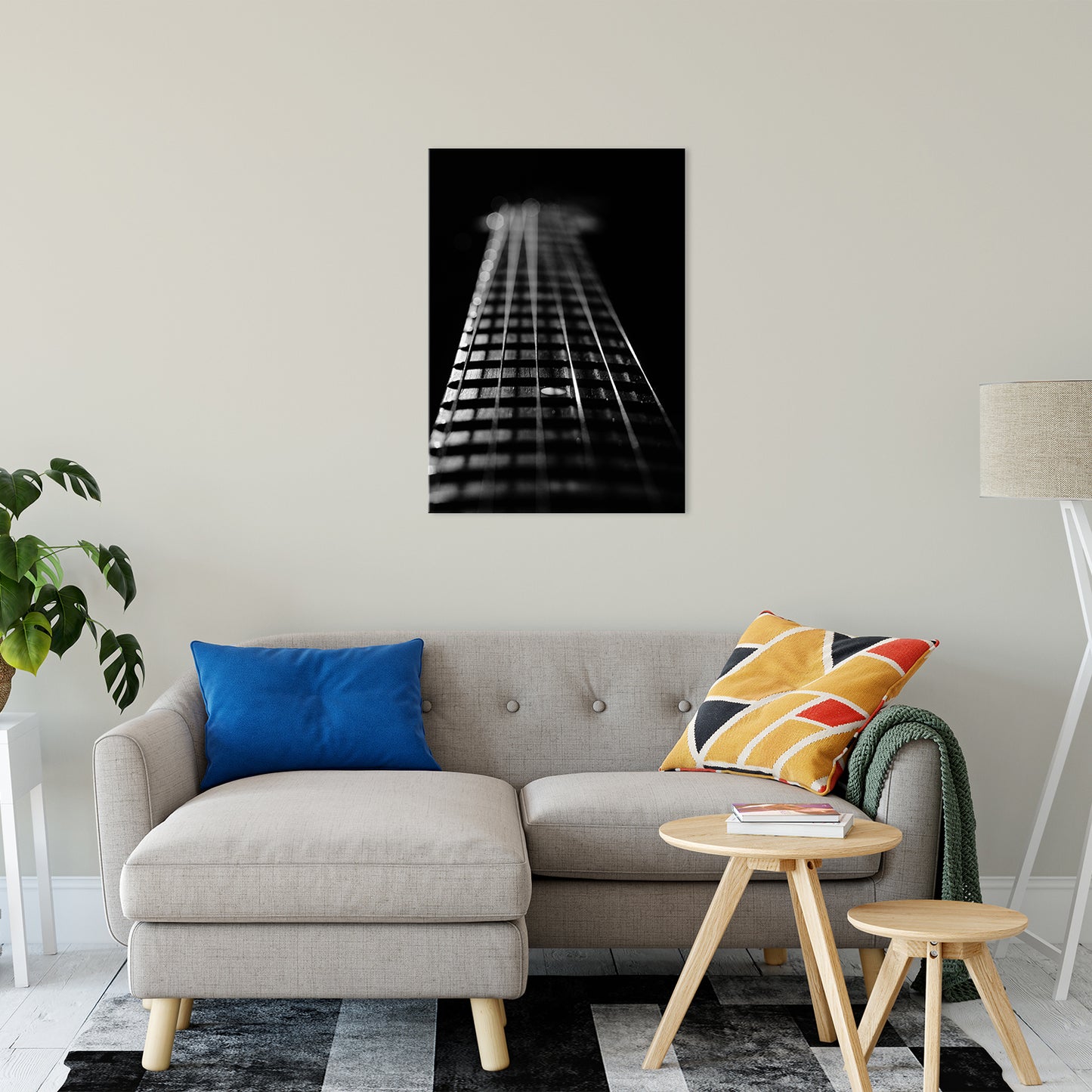 Frets and Cords Black and White Abstract Photo Fine Art Canvas & Unframed Wall Art Prints 24" x 36" / Fine Art Canvas - PIPAFINEART