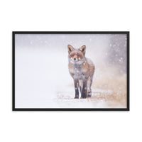 Happy Smiling Red Fox In The Snow Animal Wildlife Nature Photograph Framed Wall Art Prints