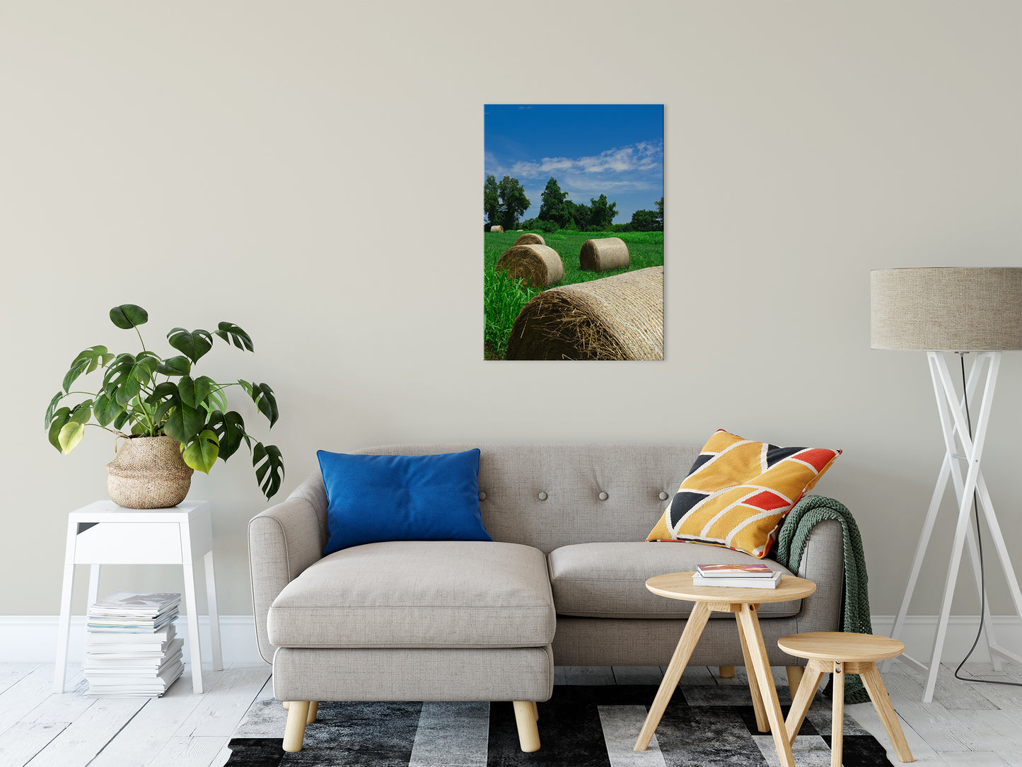 Hay Whatcha Doin in the Field Landscape Photo Fine Art Canvas Wall Art Prints 24" x 36" - PIPAFINEART