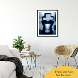Heads of Kings Blue Abstract Photo Fine Art Canvas & Unframed Wall Art Prints 24" x 36" / Classic Paper - Unframed - PIPAFINEART