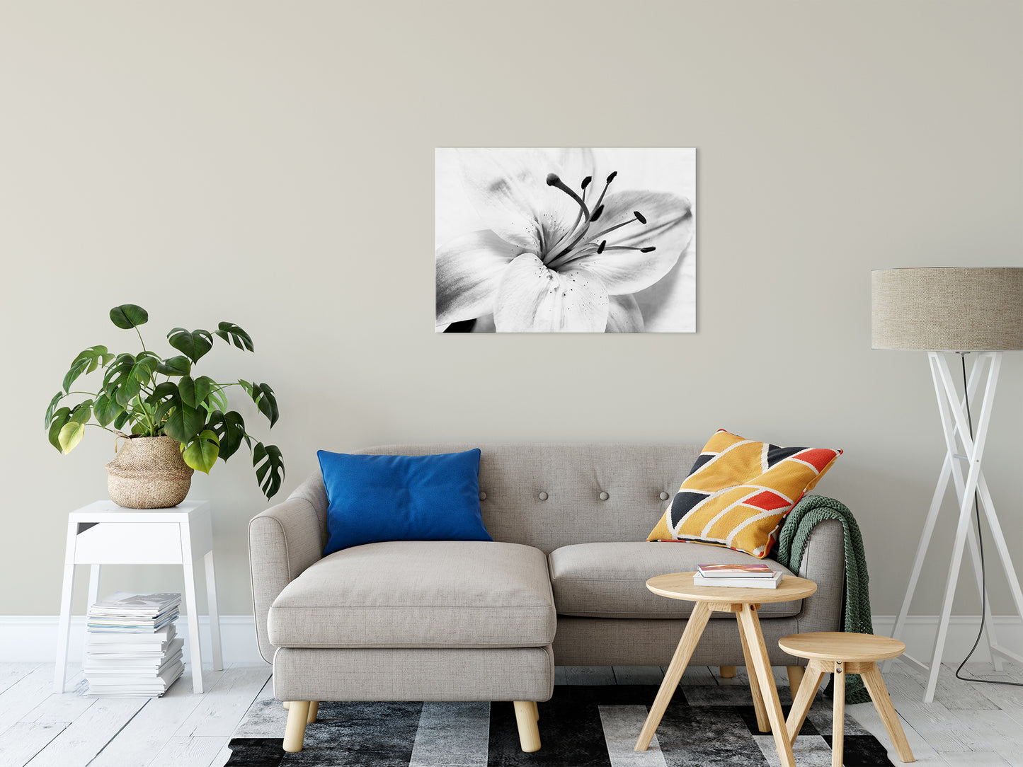 High Key Lily Black & White Nature / Floral Photo Fine Art Canvas Wall Art Prints 24" x 36" - PIPAFINEART