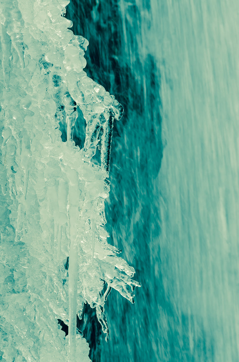 Ice and Falls Nature Photo Fine Art Canvas Wall Art Prints  - PIPAFINEART