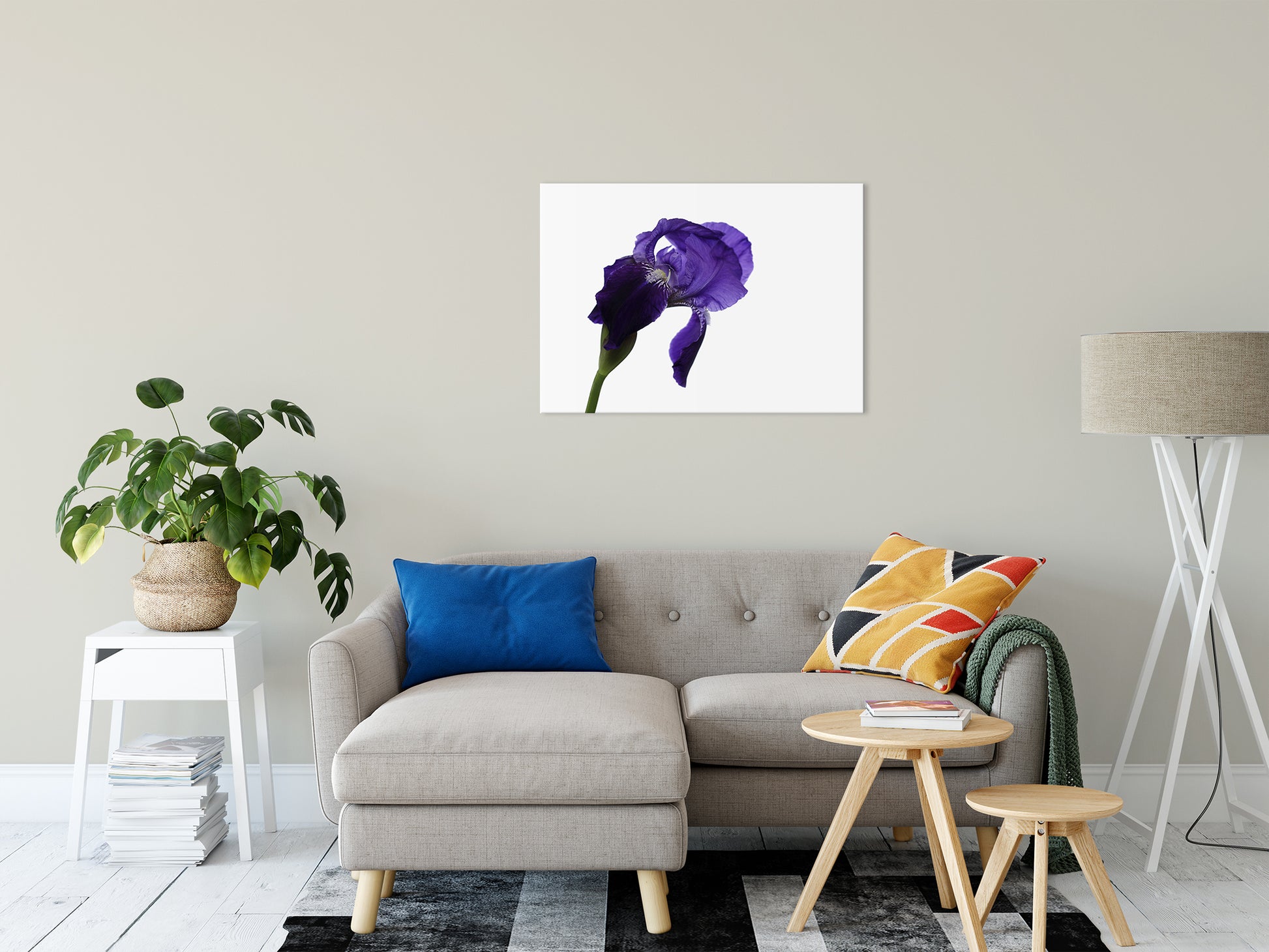 Iris On White Nature / Floral Photo Fine Art Canvas Wall Art Prints 24" x 36" - PIPAFINEART