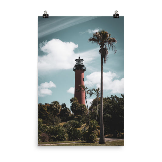 Jupiter Lighthouse Colorized Landscape Photo Loose Wall Art Print - PIPAFINEART